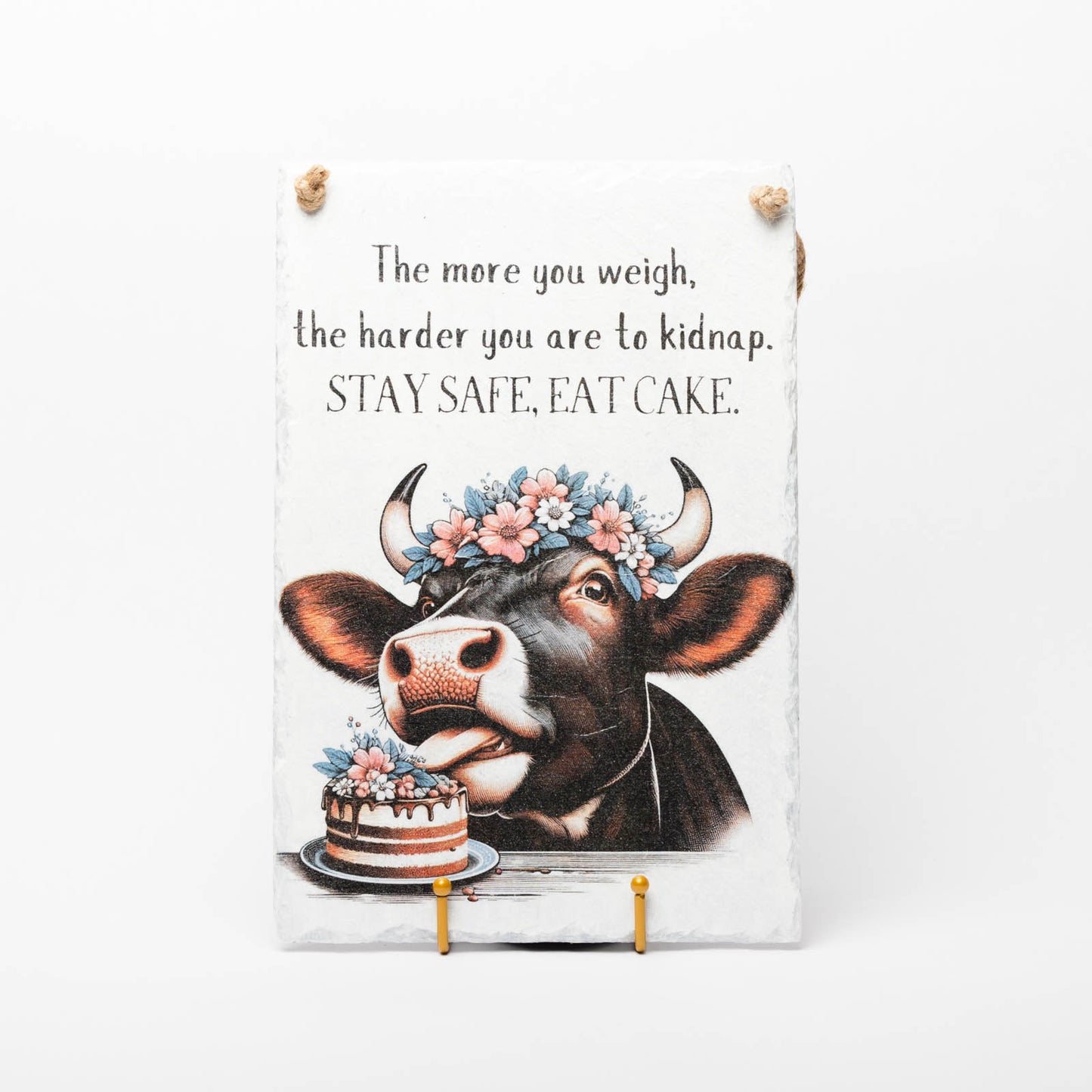 Decorative Slate Sign - Cow