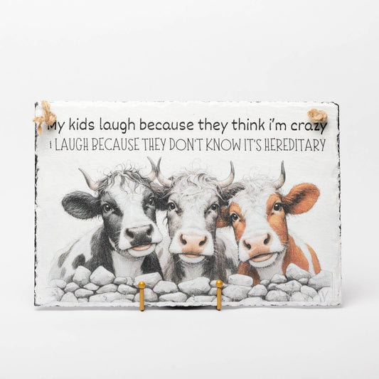 Decorative Slate Sign - Cows