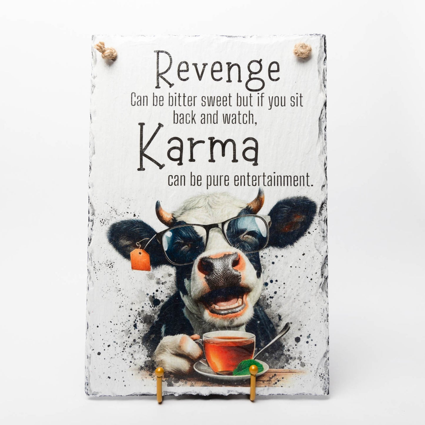 Decorative Slate Sign - Karma Cow