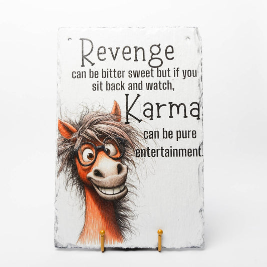 Decorative Slate Sign - Karma Horse