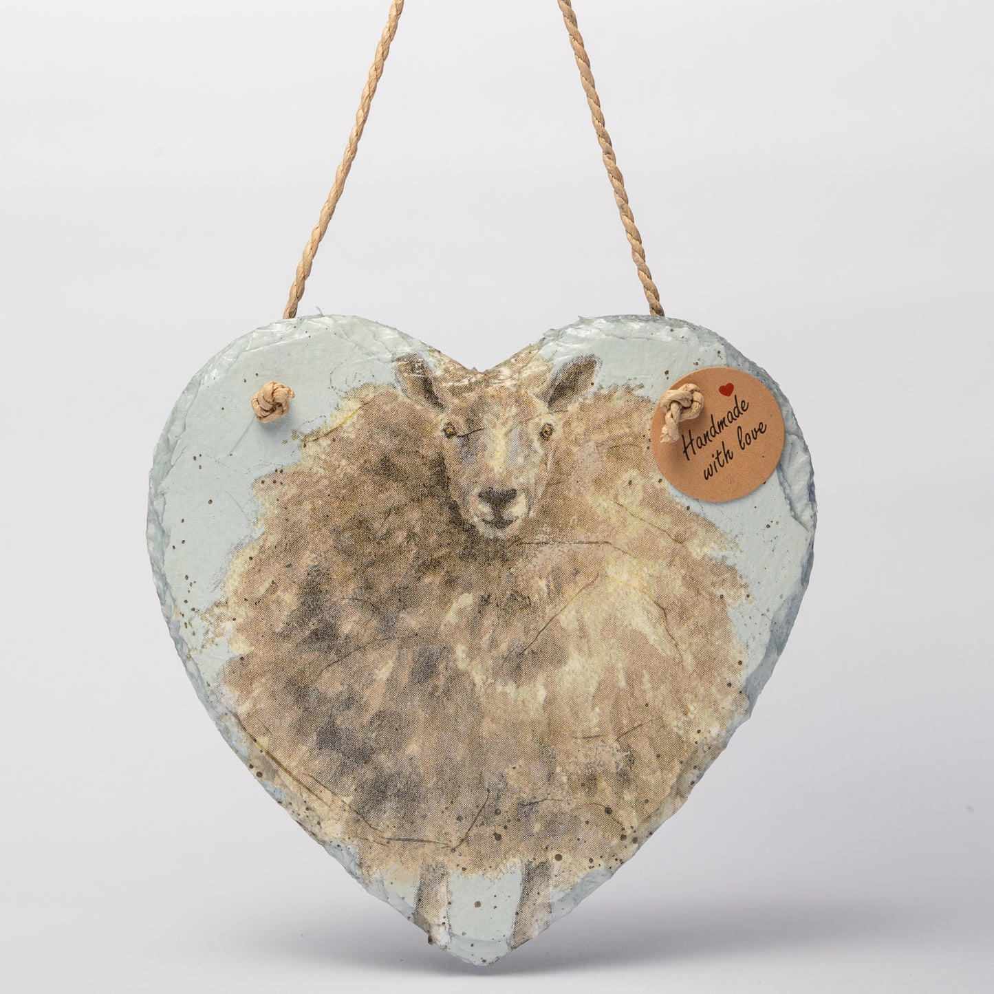 Decorative Slate Heart - Sheep