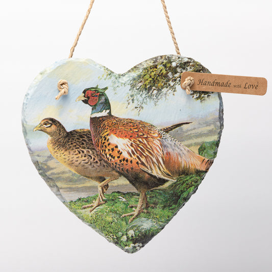 Pheasant Slate Heart